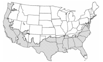 Lagerstroemia indica range map