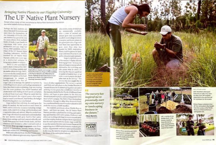 Article featuring the native plant nursery